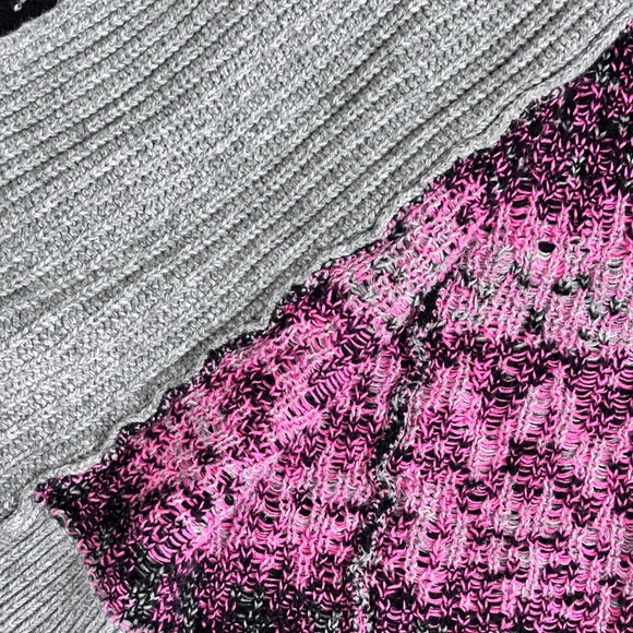 Cat & Jack Gray and Pink Fair Isle Cardigan Size XL (14/16) - Picture 8 of 11